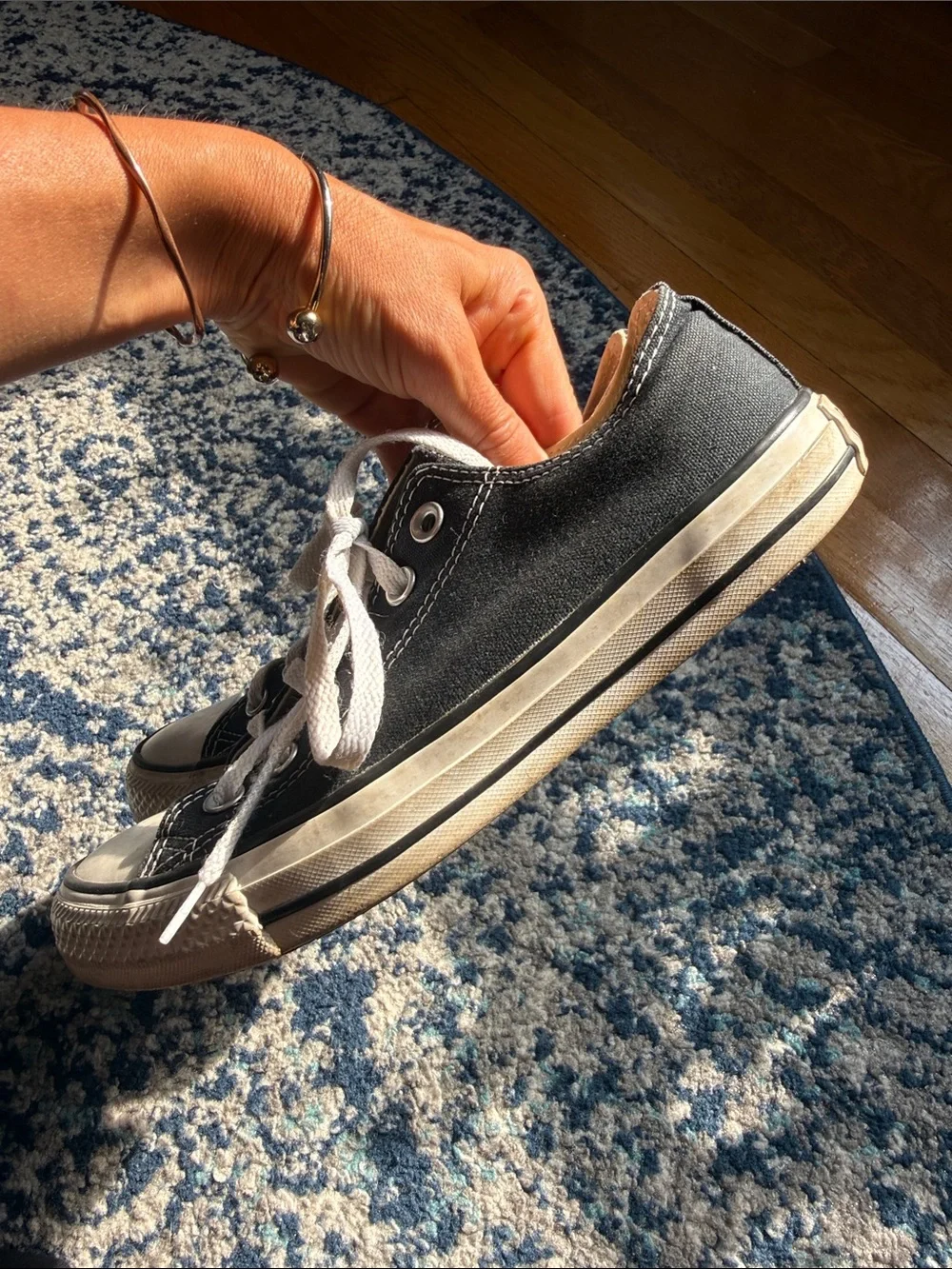 Converse Black Low Top Sneakers with White Accents